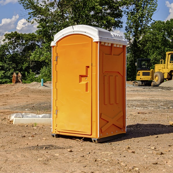 how often are the portable restrooms cleaned and serviced during a rental period in Terril Iowa